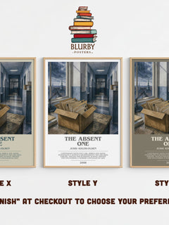 The Absent One bookish print in frame leaning in hallway – crime wall art