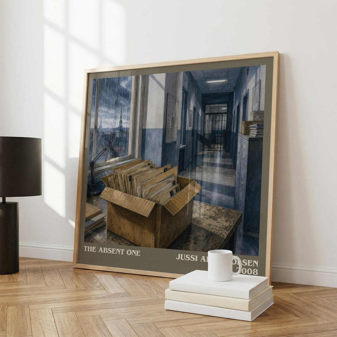 The Absent One literary print framed by window – literary home decor
