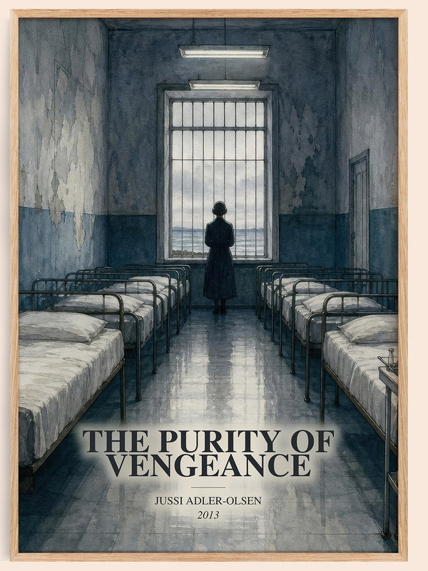 The Purity of Vengeance watercolour book poster by Jussi Adler-Olsen – framed literary art print