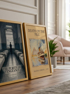 Purity of Vengeance Book Watercolour Illustration by Jussi Adler-Olsen – framed print leaning beside a second print