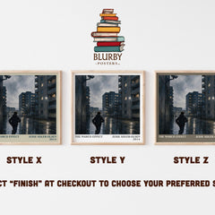 The Marco Effect literary print in frame leaning in hallway – crime wall art