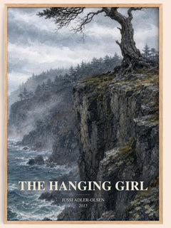 The Hanging Girl watercolour book poster by Jussi Adler-Olsen – framed literary art print
