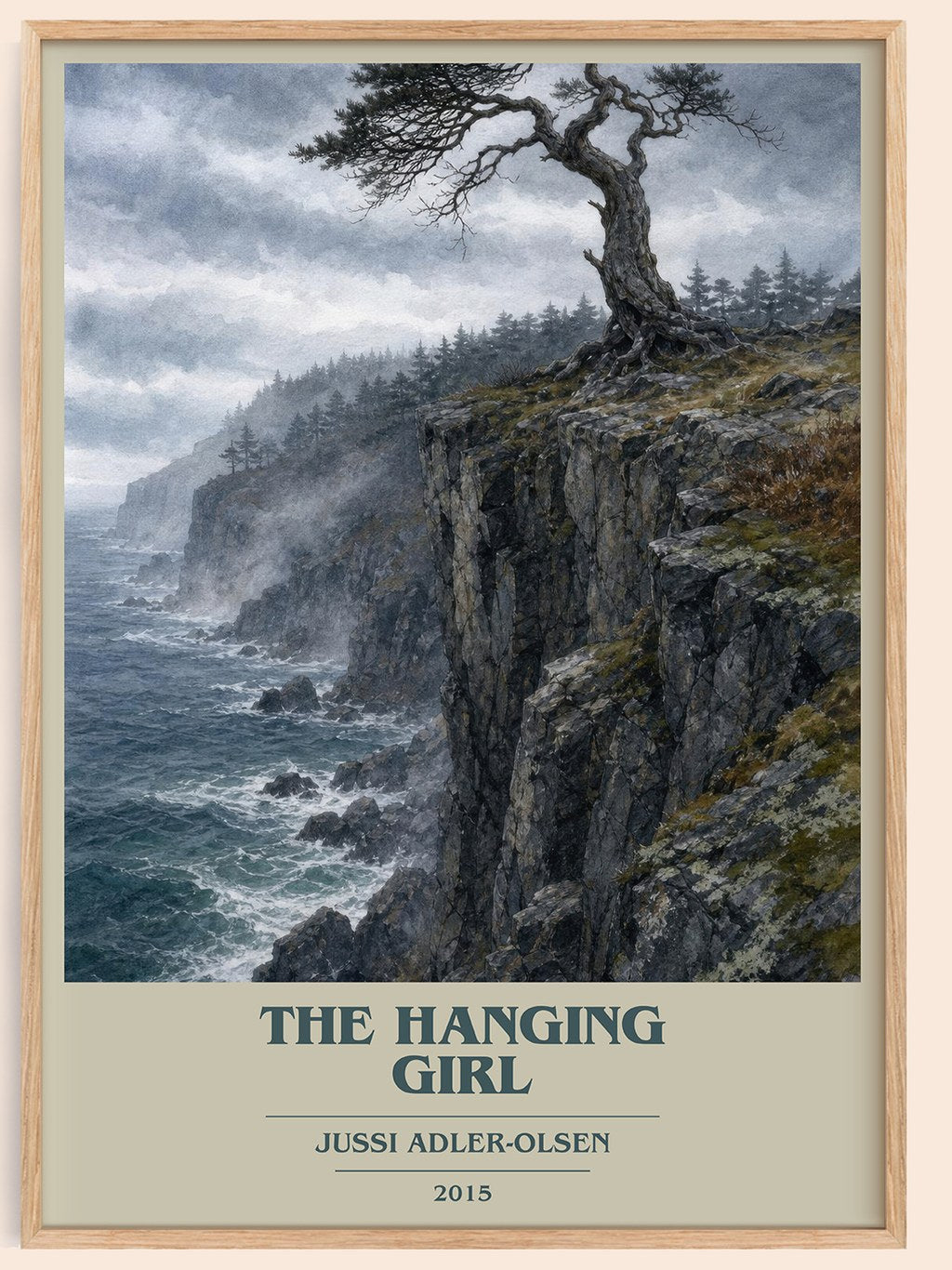 The Hanging Girl book cover book poster by Jussi Adler-Olsen – framed literary art print
