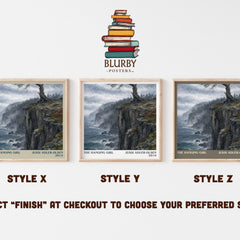 The Hanging Girl literary print in frame leaning in hallway – crime wall art