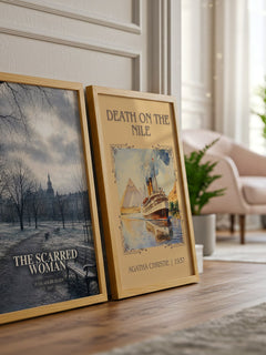 The Scarred Woman watercolour print framed by window – literary home decor