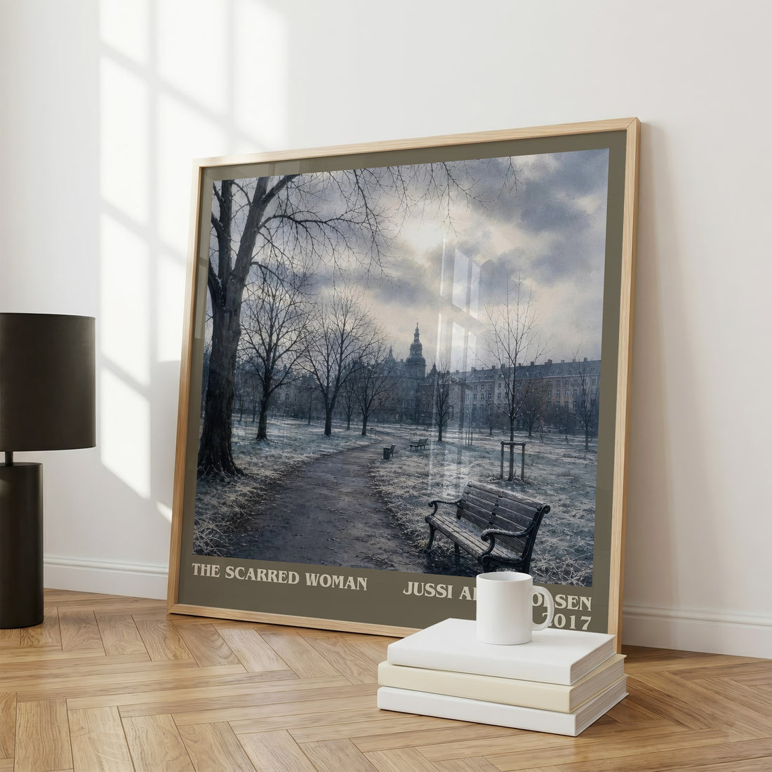 The Scarred Woman literary print framed by window – literary home decor
