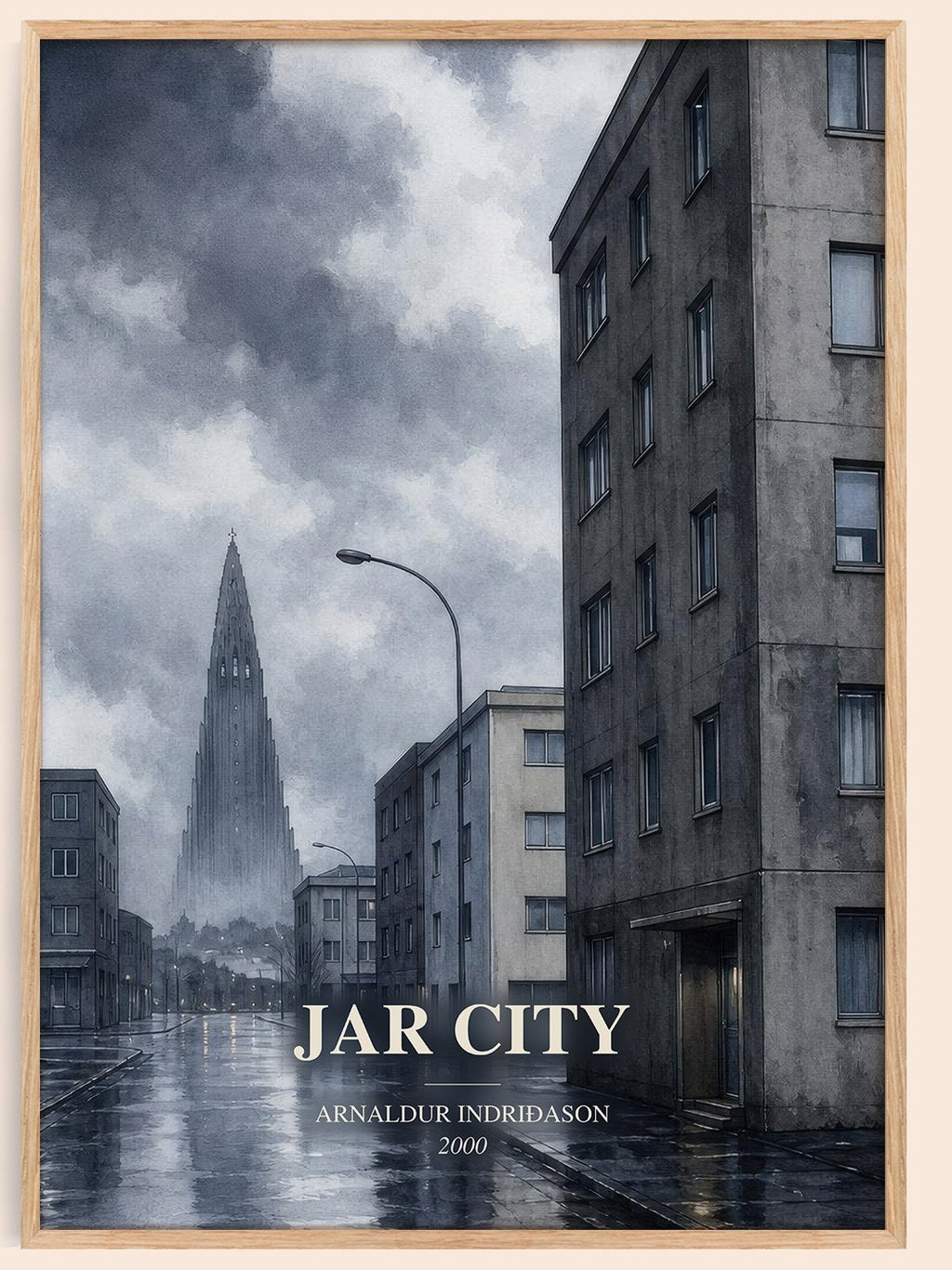 Jar City watercolour book poster by Arnaldur Indriðason – framed literary art print