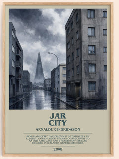 Jar City bookish book poster by Arnaldur Indriðason – framed literary art print