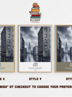 Jar City book cover print in frame leaning in hallway – crime wall art