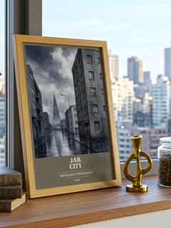 Jar City book cover print framed by window – literary home decor