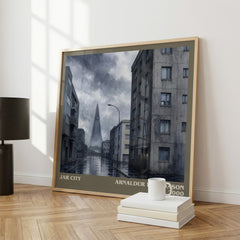 Jar City literary print framed by window – literary home decor
