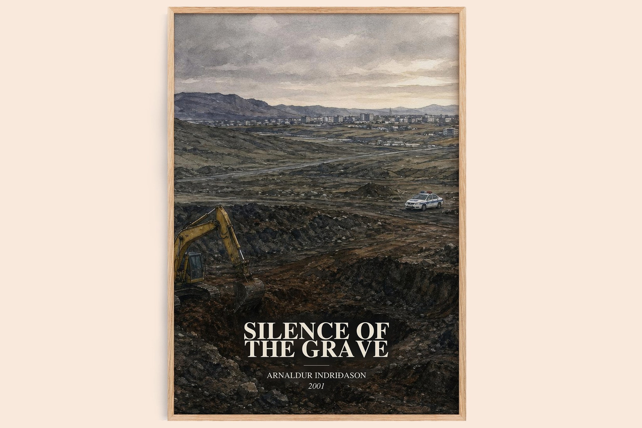 Silence of the Grave Book Watercolour Illustration by A. Indriðason