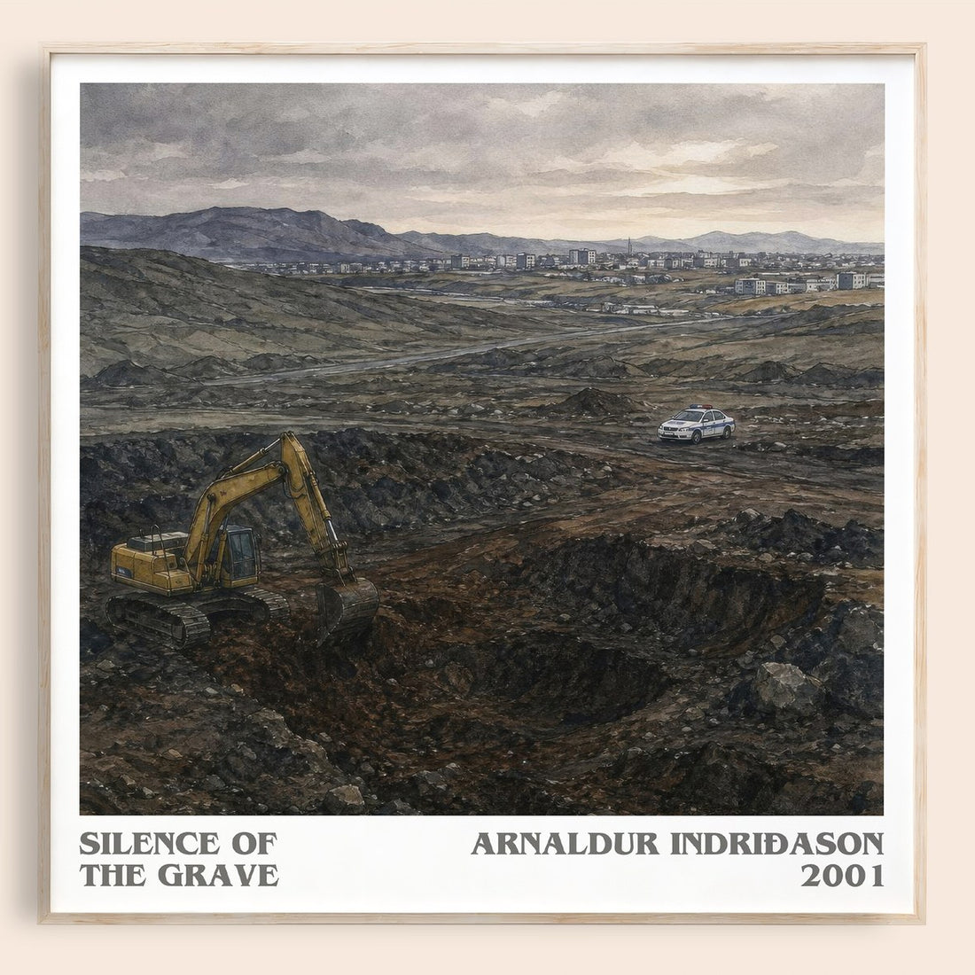 Silence of the Grave literary book poster by Arnaldur Indriðason – framed literary art print