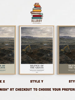 Silence of the Grave Book Cover Poster by Arnaldur Indriðason – Style X, Y and Z side by side – choose your finish