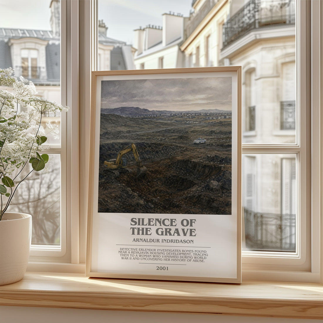 Silence of the Grave bookish poster colour and style options – Arnaldur Indriðason book art