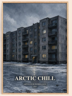 Arctic Chill watercolour book poster by Arnaldur Indriðason – framed literary art print