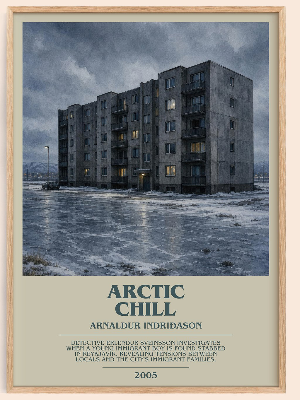 Arctic Chill bookish book poster by Arnaldur Indriðason – framed literary art print