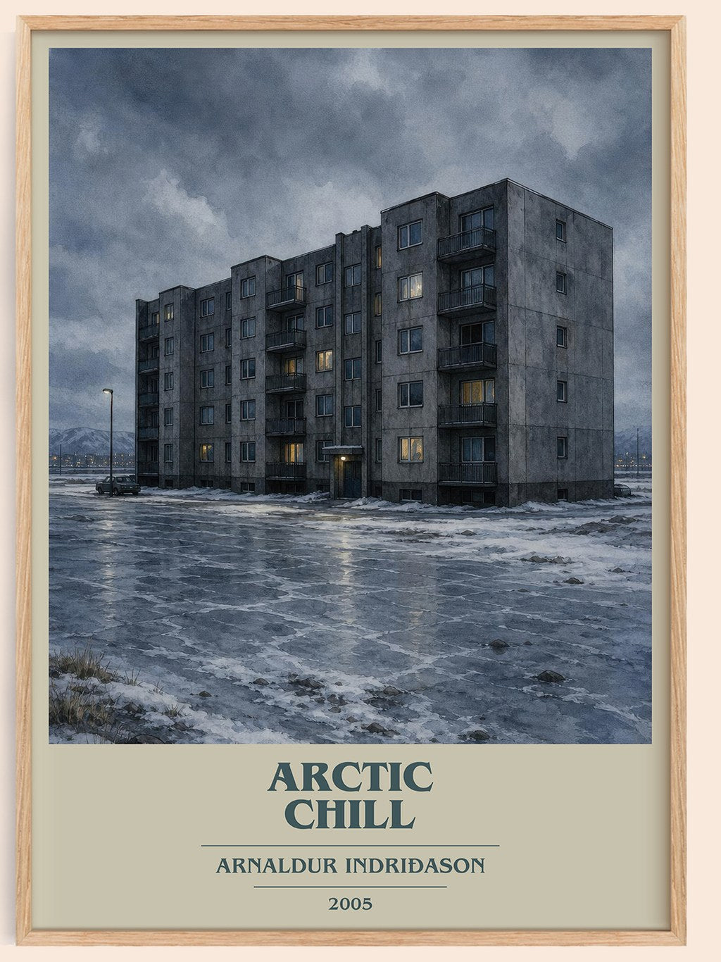 Arctic Chill book cover book poster by Arnaldur Indriðason – framed literary art print