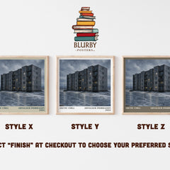 Arctic Chill literary print in frame leaning in hallway – crime wall art