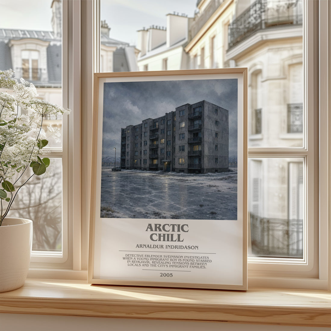 Arctic Chill bookish poster colour and style options – Arnaldur Indriðason book art