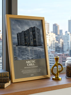 Arctic Chill bookish print framed by window – literary home decor