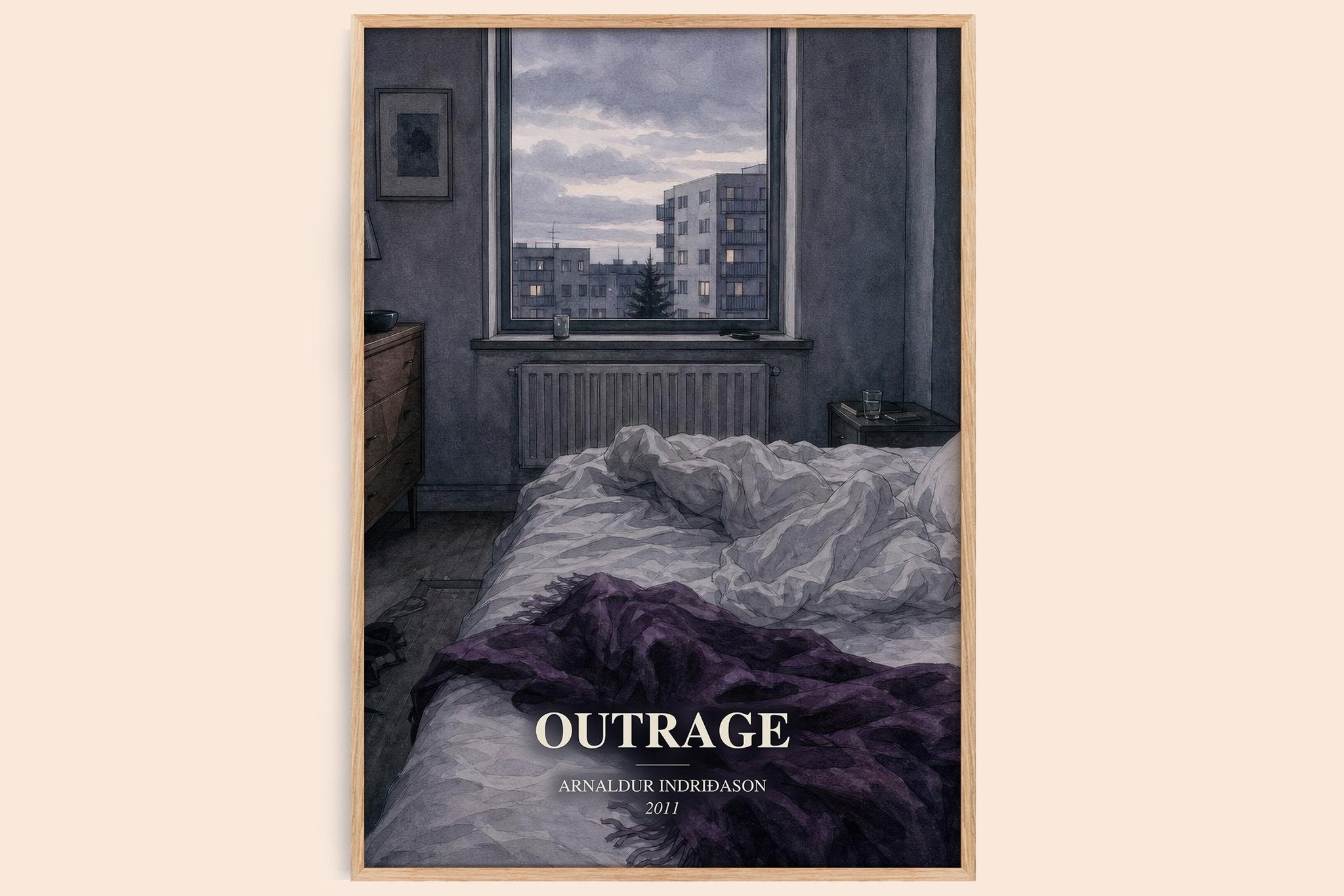 Outrage Book Watercolour Illustration by Arnaldur Indriðason