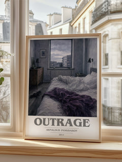 Outrage book cover poster colour and style options – Arnaldur Indriðason book art