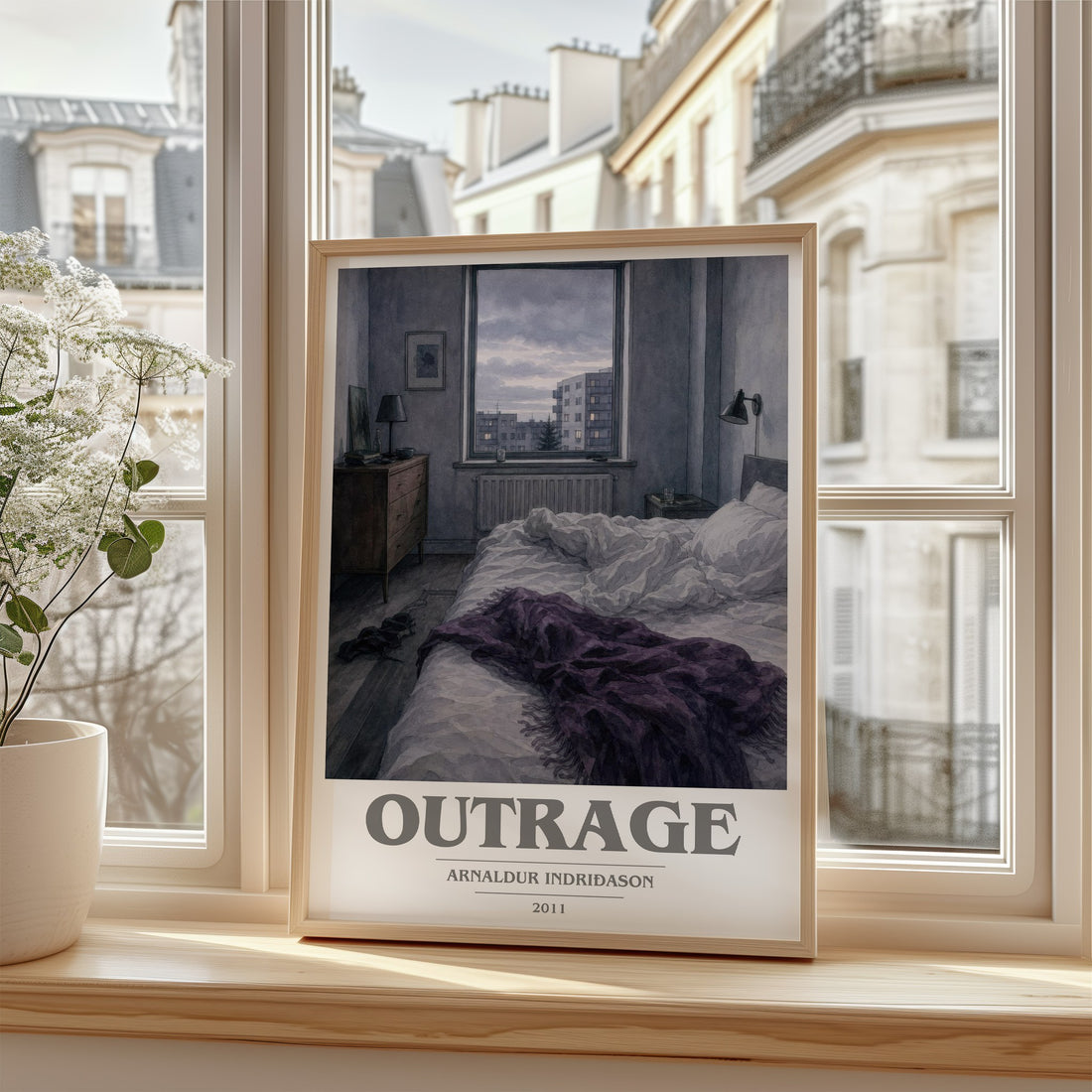 Outrage book cover poster colour and style options – Arnaldur Indriðason book art