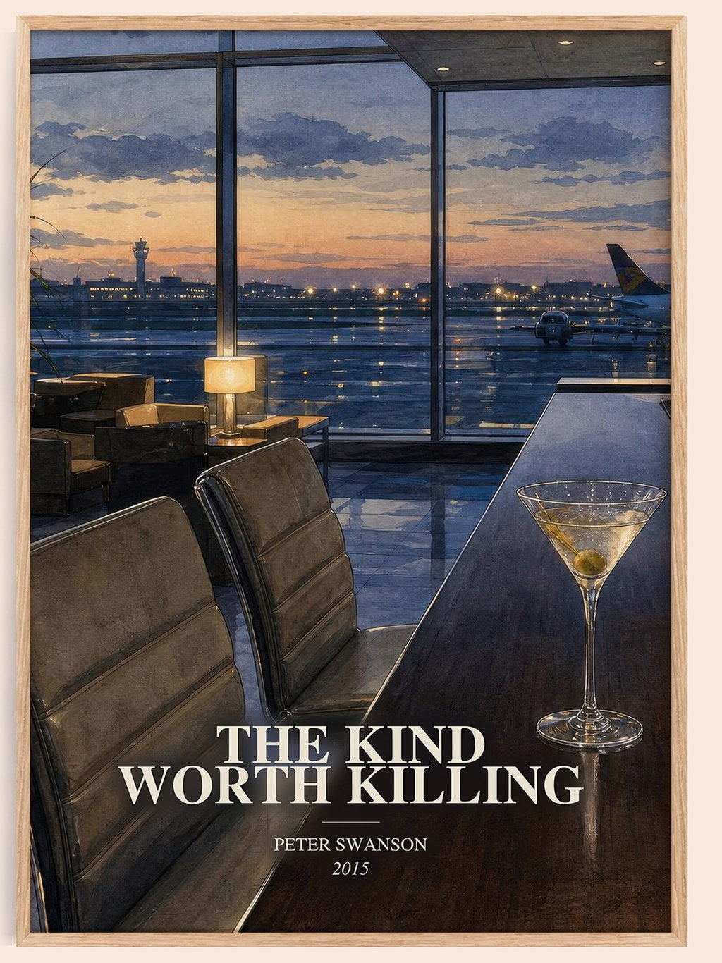The Kind Worth Killing watercolour book poster by Peter Swanson – framed literary art print