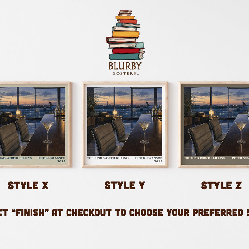 The Kind Worth Killing literary print in frame leaning in hallway – thriller wall art