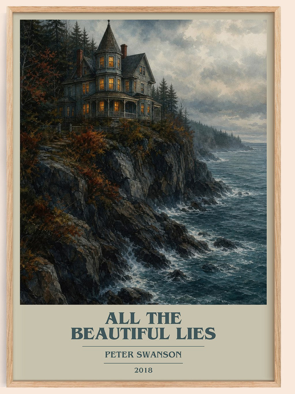 All the Beautiful Lies book cover book poster by Peter Swanson – framed literary art print