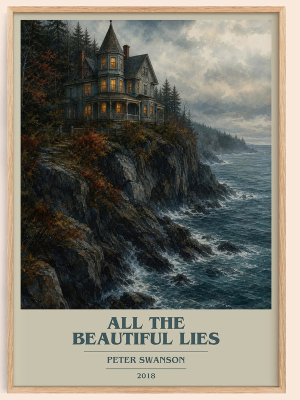 All the Beautiful Lies book cover book poster by Peter Swanson – framed literary art print