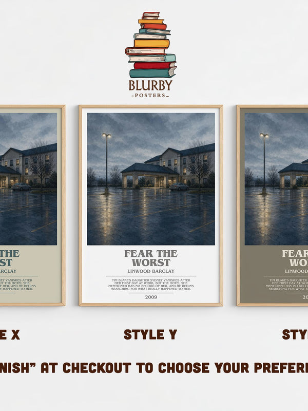 Fear the Worst bookish print in frame leaning in hallway – thriller wall art
