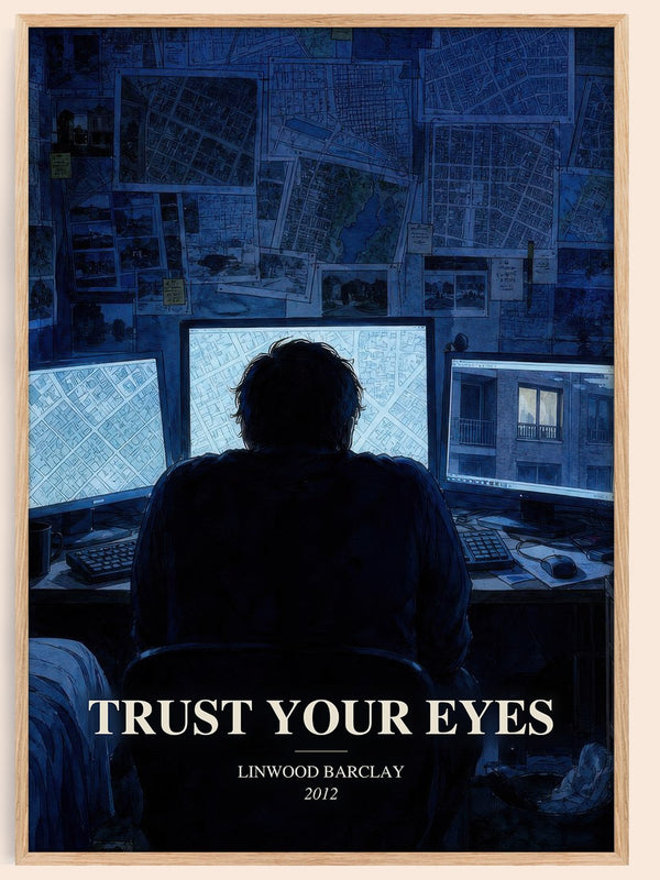 Trust Your Eyes watercolour book poster by Linwood Barclay – framed literary art print