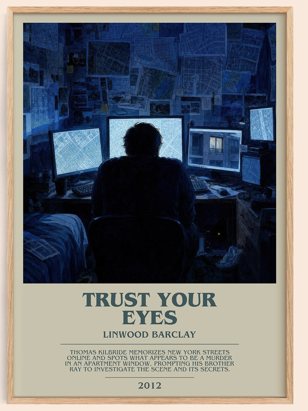 Trust Your Eyes bookish book poster by Linwood Barclay – framed literary art print