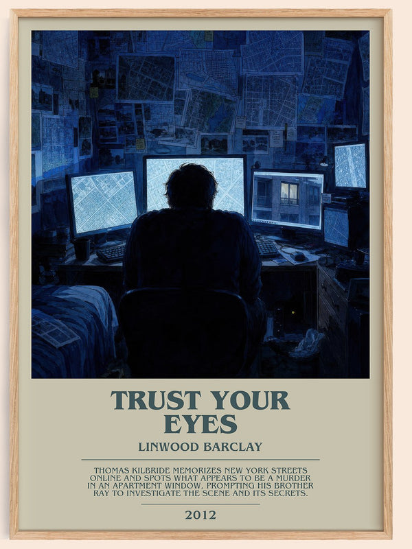 Trust Your Eyes bookish book poster by Linwood Barclay – framed literary art print
