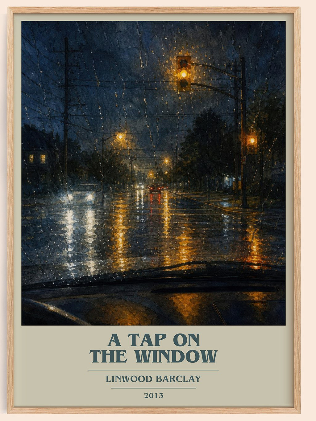 A Tap on the Window book cover book poster by Linwood Barclay – framed literary art print
