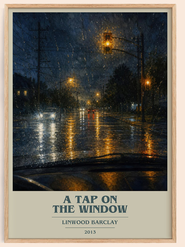A Tap on the Window book cover book poster by Linwood Barclay – framed literary art print