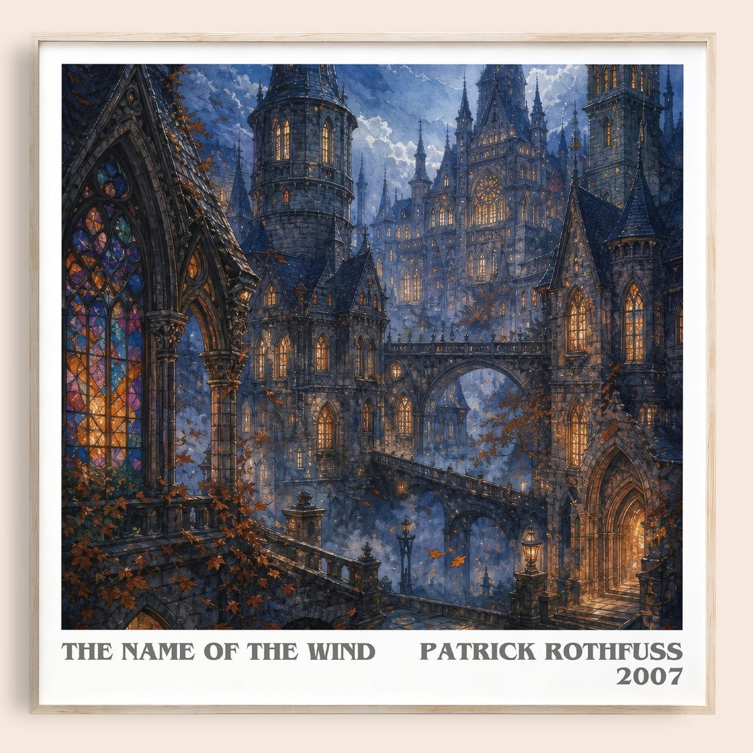 The Name of the Wind literary book poster by Patrick Rothfuss – framed literary art print