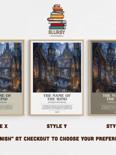 The Name of the Wind bookish print in frame leaning in hallway – fantasy wall art
