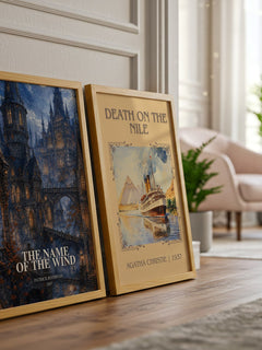 The Name of the Wind watercolour print framed by window – literary home decor