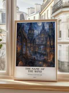 The Name of the Wind book cover poster colour and style options – Patrick Rothfuss book art