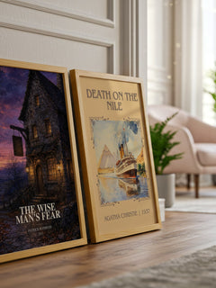 The Wise Man's Fear watercolour print framed by window – literary home decor