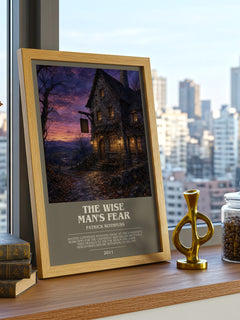 The Wise Man's Fear bookish print framed by window – literary home decor