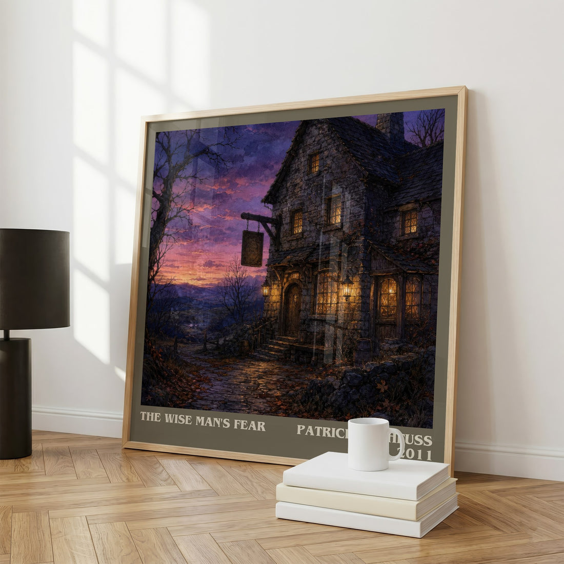 The Wise Man's Fear literary print framed by window – literary home decor