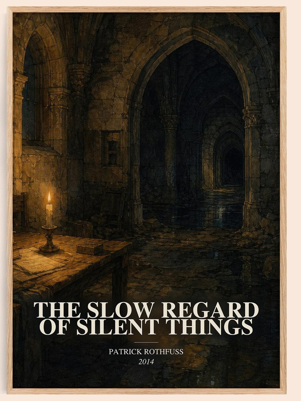 The Slow Regard of Silent Things watercolour book poster by Patrick Rothfuss – framed literary art print