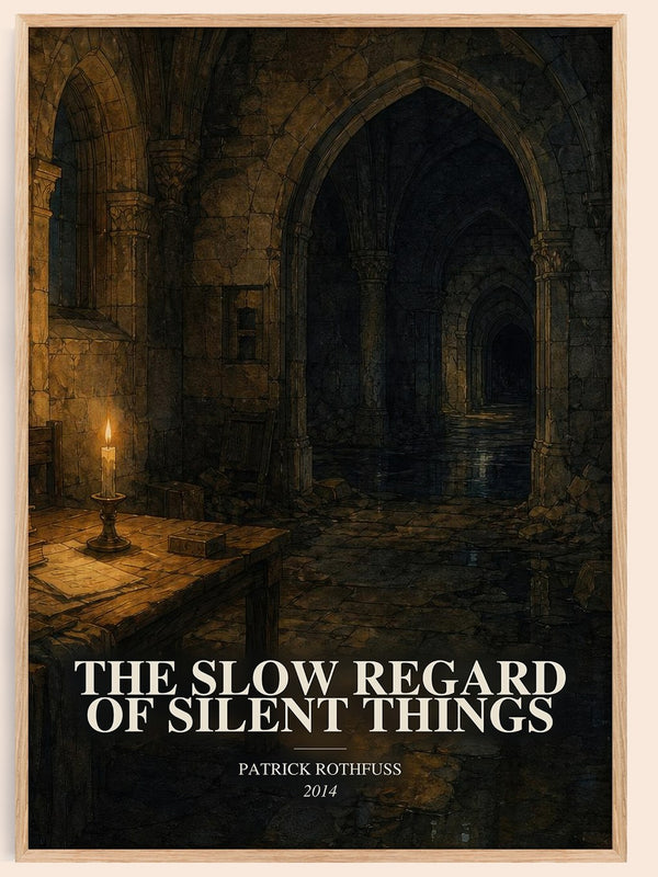 The Slow Regard of Silent Things watercolour book poster by Patrick Rothfuss – framed literary art print