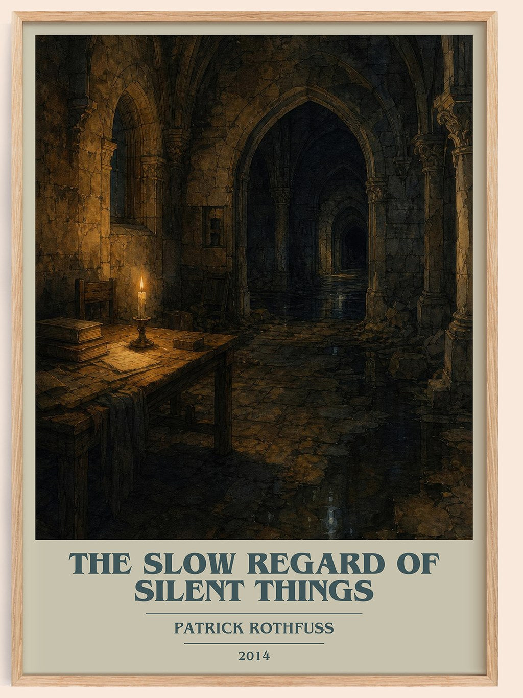 The Slow Regard of Silent Things book cover book poster by Patrick Rothfuss – framed literary art print