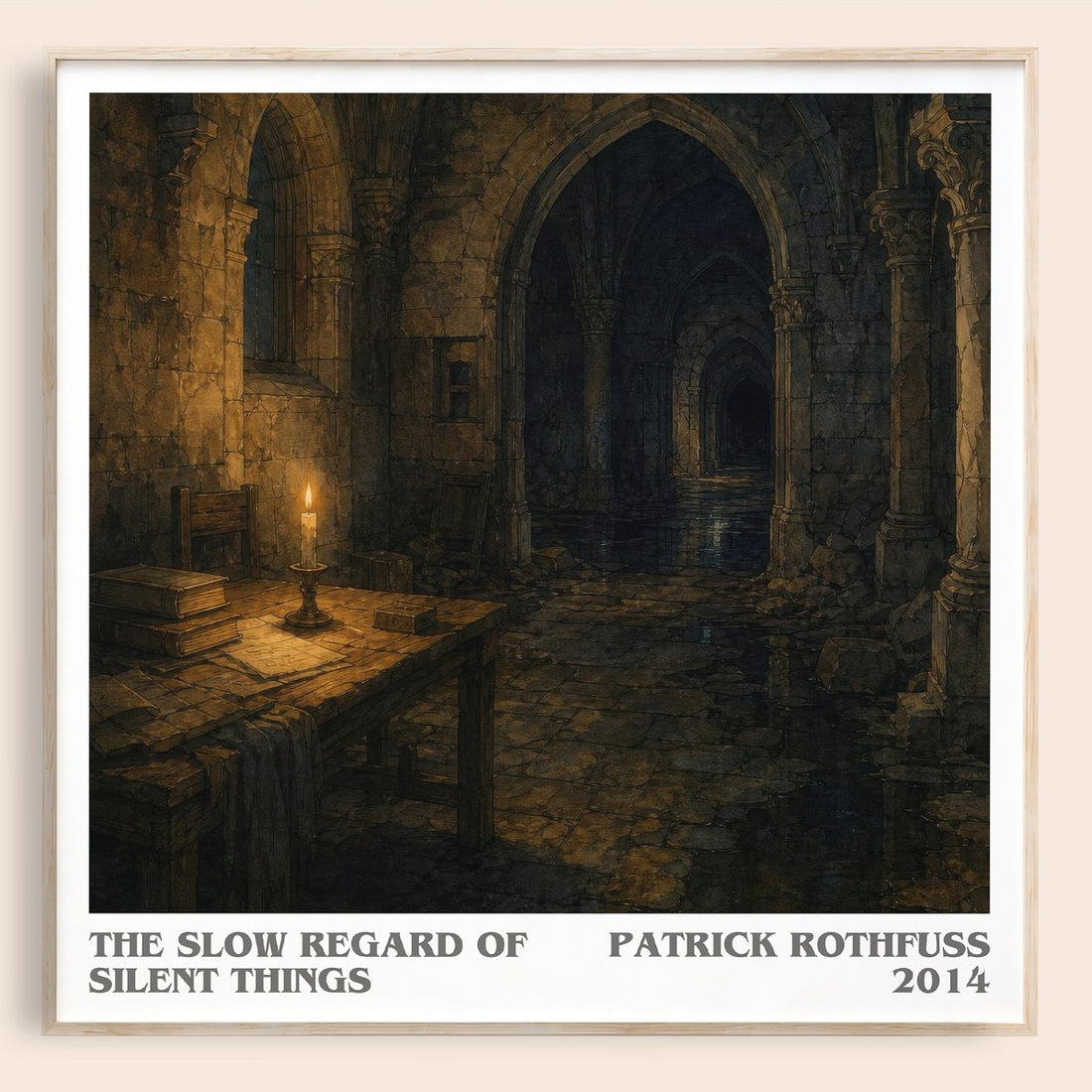The Slow Regard of Silent Things literary book poster by Patrick Rothfuss – framed literary art print