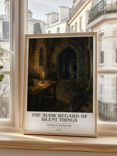 The Slow Regard of Silent Things book cover poster colour and style options – Patrick Rothfuss book art